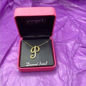 Gianni Argento Gold plated and Diamond Initial P pendant